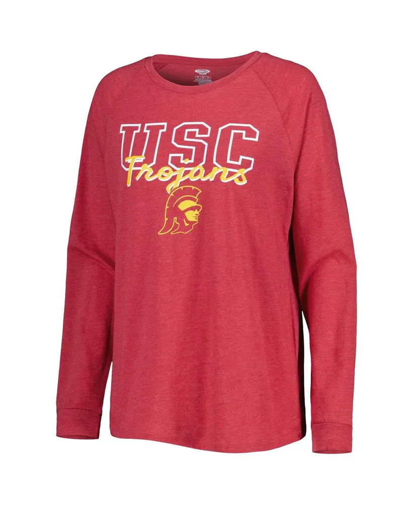 Women's Concepts Sport Cardinal, Gray Usc Trojans Raglan Long Sleeve T-shirt and Shorts Sleep Set