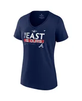 Women's Fanatics Navy Atlanta Braves 2022 Nl East Division Champions Locker Room V-Neck T-shirt