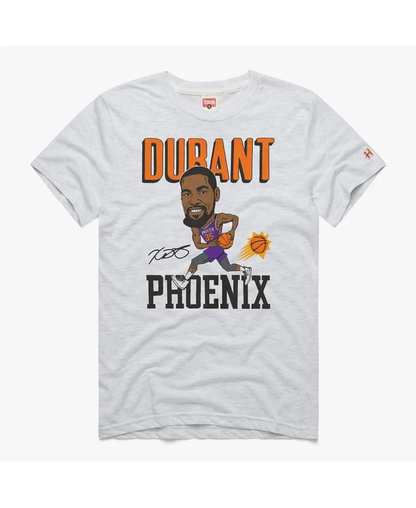 Men's Homage Kevin Durant Ash Phoenix Suns Caricature Tri-Blend T-shirt