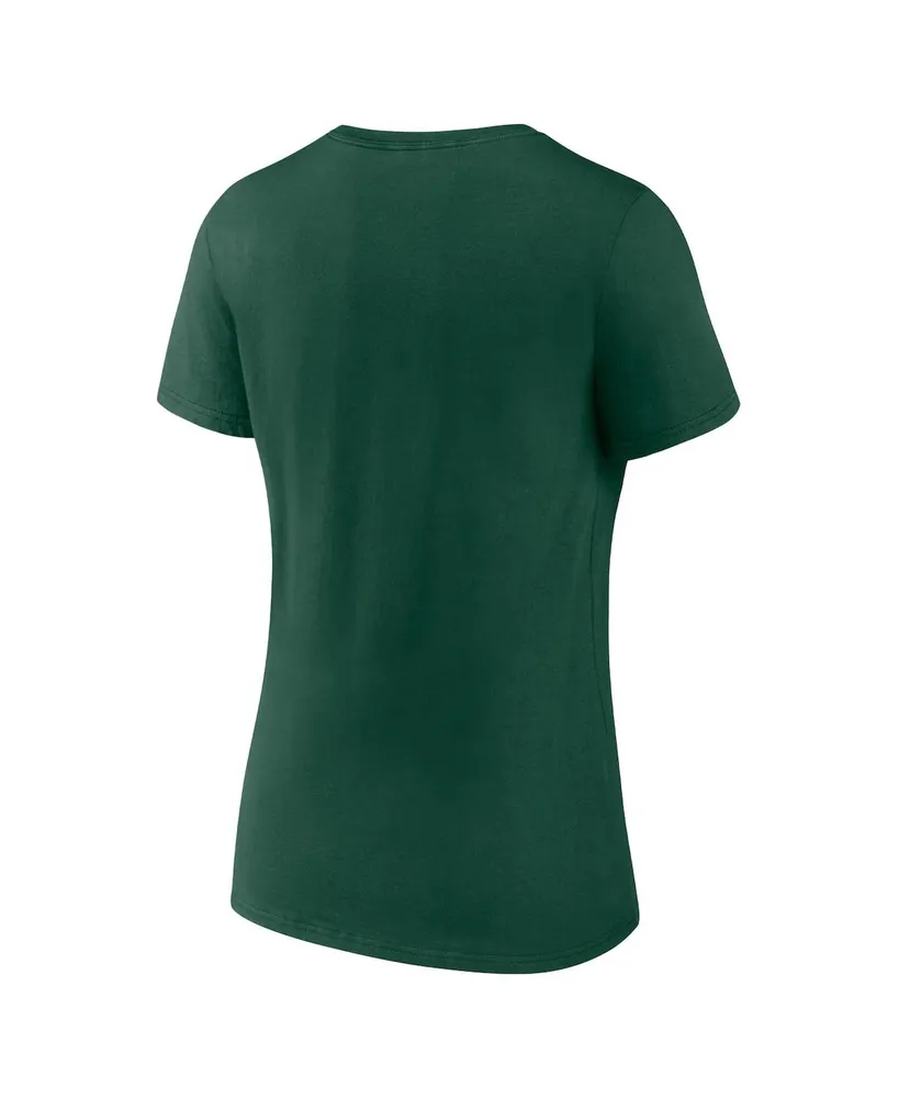 Women's Fanatics Green Oakland Athletics One and Only V-Neck T-shirt