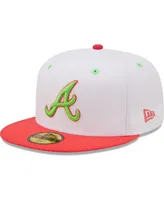 Men's New Era White and Coral Atlanta Braves 1995 World Series Strawberry Lolli 59FIFTY Fitted Hat