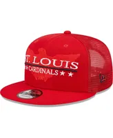 Men's New Era Red St. Louis Cardinals Patriot Trucker 9FIFTY Snapback Hat