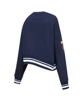 Women's Pro Standard Navy Milwaukee Brewers Mash Up Pullover Sweatshirt