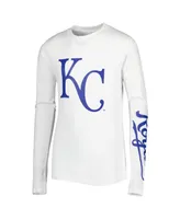Big Boys and Girls Stitches Royal, White Kansas City Royals Combo T-shirt Set