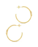 Sterling Forever Carina Hoops