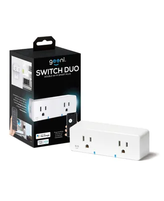 Geeni Switch Duo Double Smart Plug, White, 2 Outlets – No Hub Compatible with Alexa and Google Assistant, Requires 2.4 GHz Wi-Fi