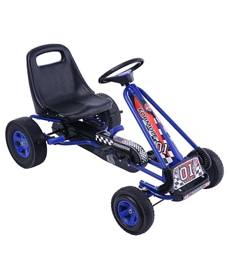 4 Wheels Kids Ride On Pedal Powered Bike Go Kart Racer Car Outdoor Play Toy