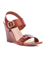 New York & Company Velma Women's 2 Band Buckle Wedge Sandals