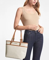 Michael Kors Logo Large Top Zip Pocket Tote