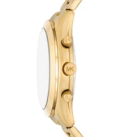 Michael Kors Men's Slim Runway Quartz Chronograph Gold-Tone Stainless Steel Watch 44mm and Slim Card Case Set
