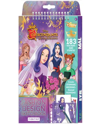 Disney Descendants Royal Wedding Fashion Design Sketchbook Make It Real, includes 183 Stickers Stencils, Draw Sketch Color Create, Create Stunning Wed
