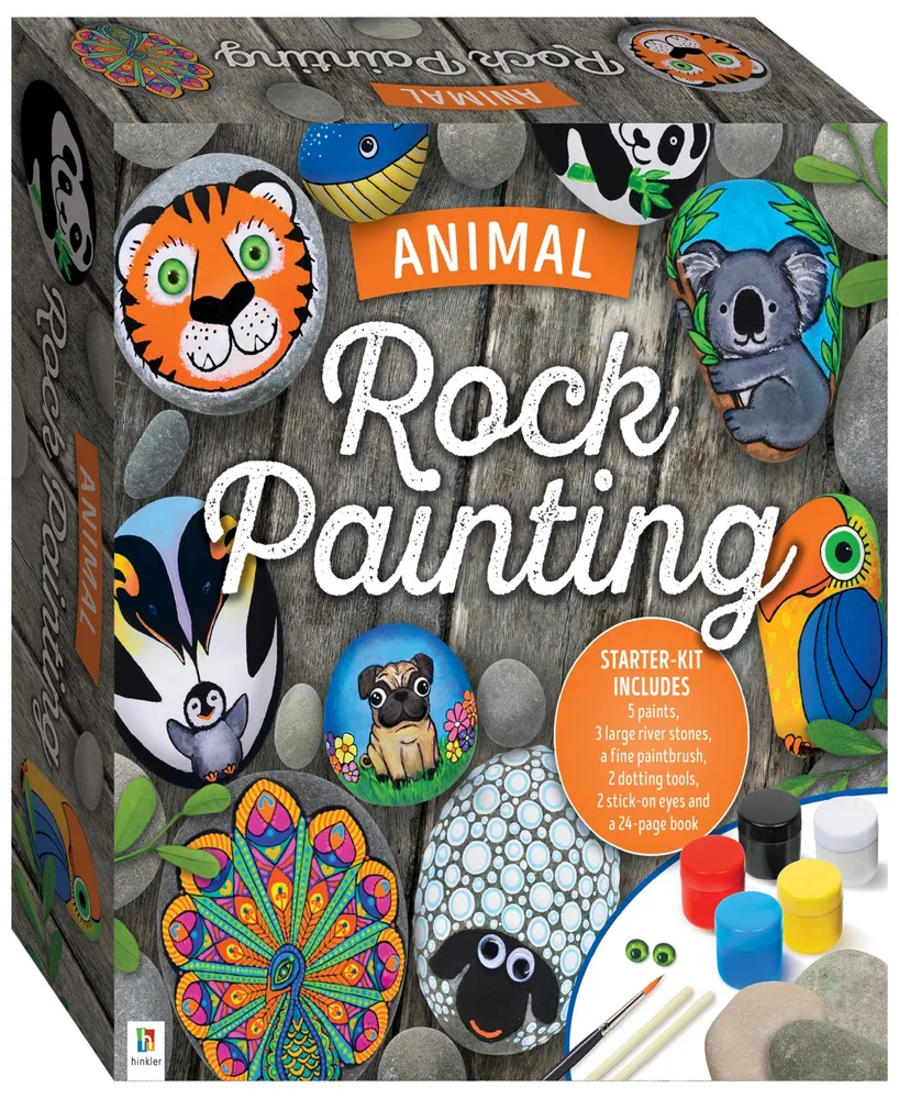 Animal Rock Painting Box Set Diy Rock Painting for Adults Rocks, Brush, Paint Included Mandala Stone Artist Create Rock Artwork at Home Arts and Craft