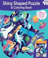 Jr. Jigsaw 100-Piece Jigsaw Puzzle Cosmic Space Mission Shiny Shaped Puzzle Coloring Book 19.3" x 114.2" Spaced Themed Jigsaw