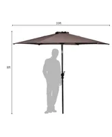 Costway 10FT Patio Umbrella 6 Ribs Market Steel Tilt W/ Crank Outdoor Garden