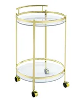 Coaster Home Furnishings Chrissy 31" 2-Tier Round Glass Serving Cart
