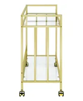 Coaster Home Furnishings Cara 34.5" 2-Tier Rectangular Glass Serving Cart