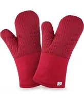 Zulay Kitchen Heat Resistant Thick Cotton Oven Mitts with Non-Slip Silicone Liner