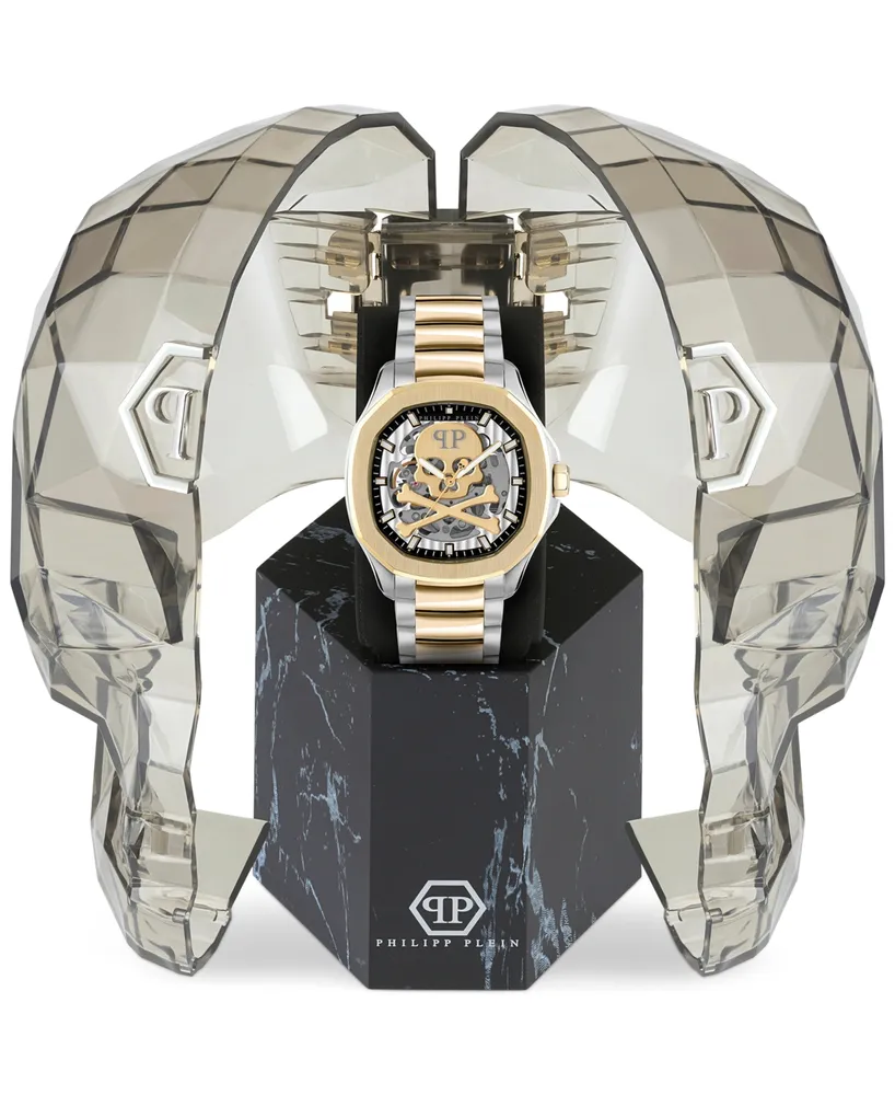 Philipp Plein Men's Automatic Skeleton Spectre Two-Tone Stainless Steel Bracelet Watch 42mm
