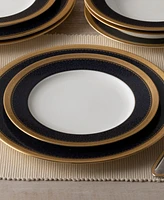 Noritake Odessa Cobalt Gold Set of 4 Salad Plates, Service For 4