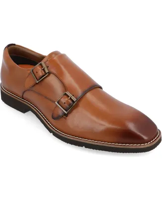 Thomas & Vine Men's Artemis Chisel Toe Double Monk Strap Dress Shoes