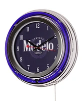 American Art Decor Modelo Retro Round Neon Wall Analog Clock with Pull Chain, 14.5"