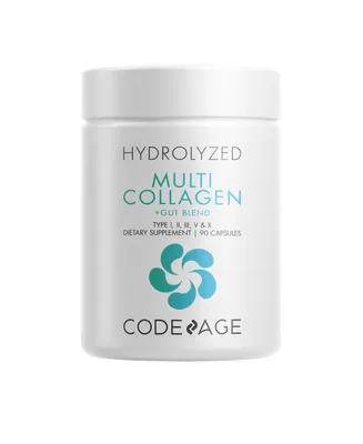 Codeage Multi Collagen Peptides Capsules + Gut Health Blend, Hydrolyzed Collagen Protein Supplement - 90ct