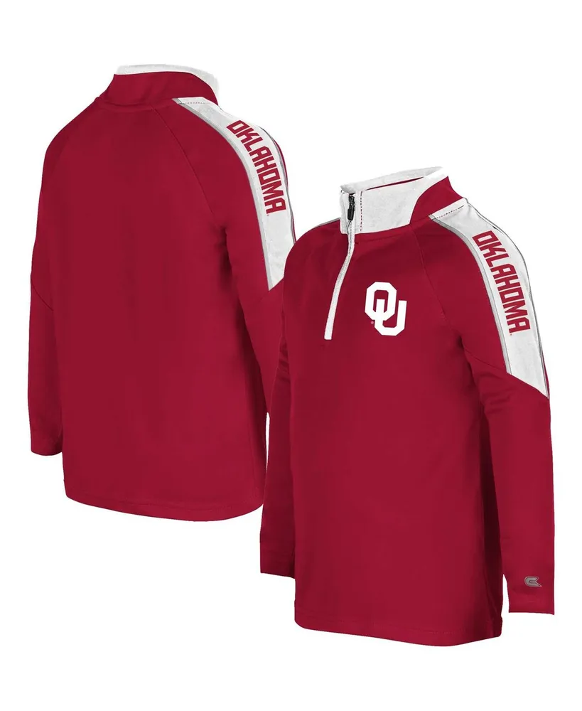 Toddler Boys and Girls Colosseum Crimson Oklahoma Sooners Team Raglan Quarter-Zip Windshirt