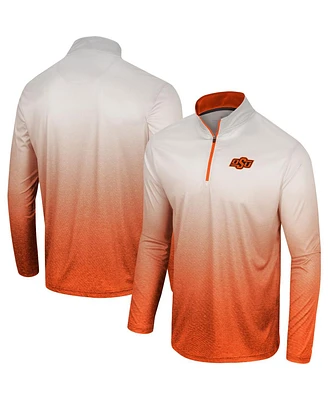 Men's Colosseum White, Orange Oklahoma State Cowboys Laws of Physics Quarter-Zip Windshirt
