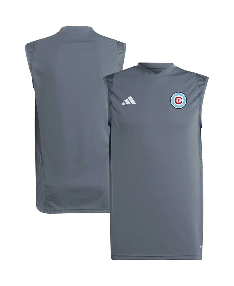 Men's adidas Gray Chicago Fire 2023 On-Field Sleeveless Training Jersey