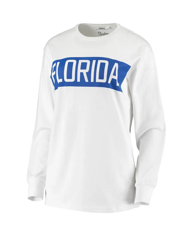 Women's Pressbox White Florida Gators Big Block Whiteout Long Sleeve T-shirt