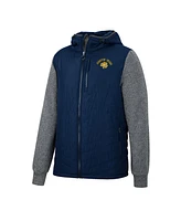 Men's Colosseum Navy, Charcoal Notre Dame Fighting Irish Course Herringbone Full-Zip Hoodie