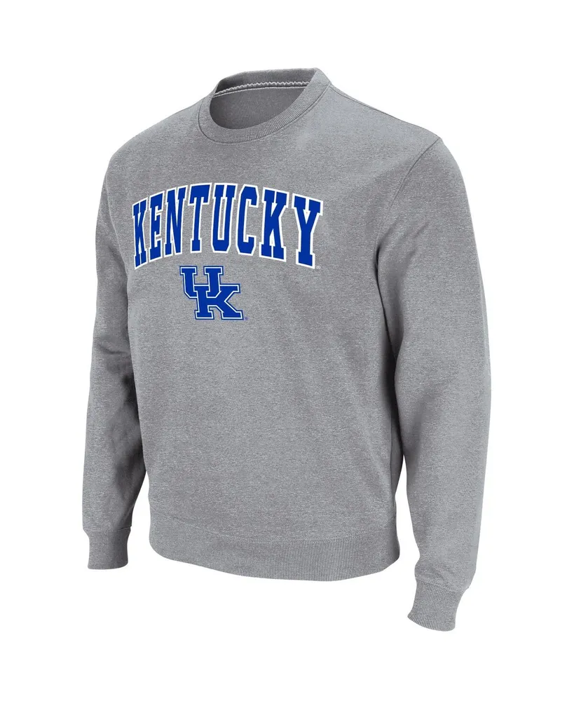 Men's Colosseum Heathered Gray Kentucky Wildcats Arch and Logo Pullover Sweatshirt