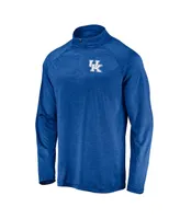 Men's Fanatics Royal Kentucky Wildcats Striated Raglan Quarter-Zip Jacket