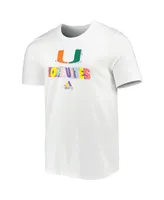 Men's adidas White Miami Hurricanes Pride Fresh T-shirt