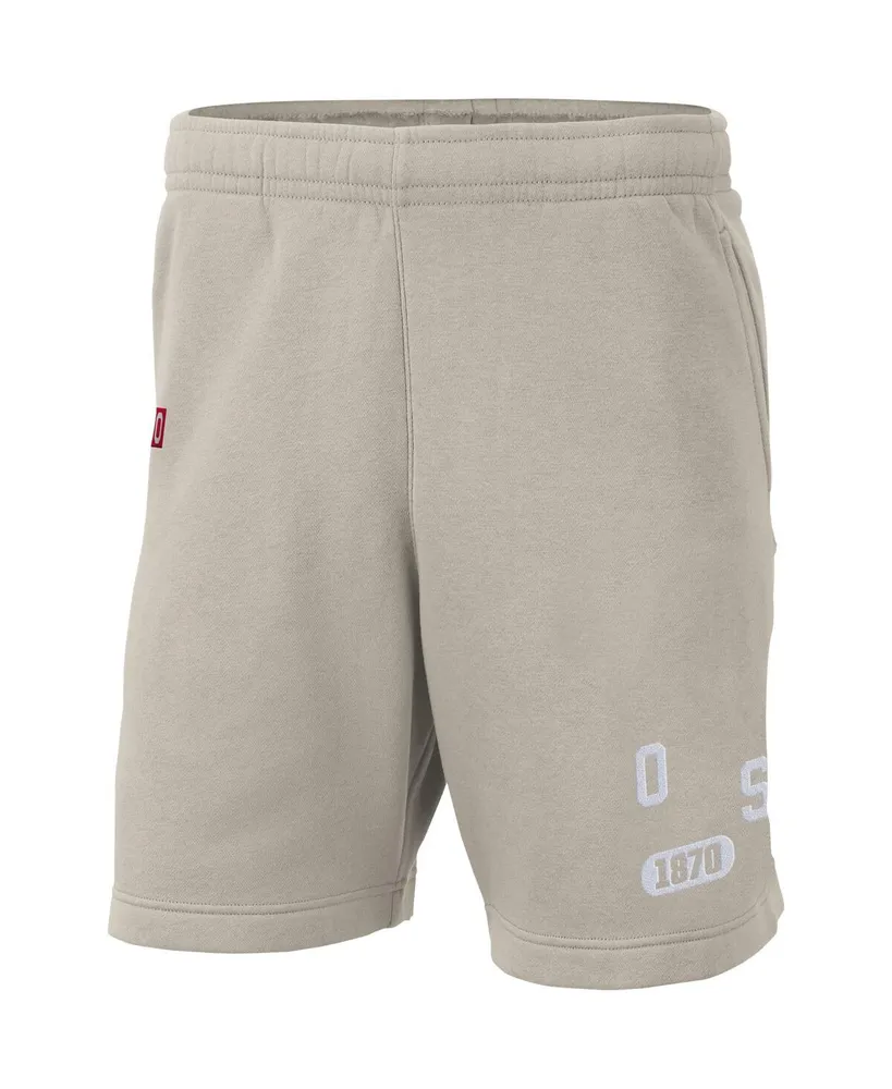 Men's Nike Cream Ohio State Buckeyes Fleece Shorts