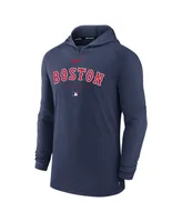 Men's Nike Heather Navy Boston Red Sox Authentic Collection Early Work Tri-Blend Performance Pullover Hoodie