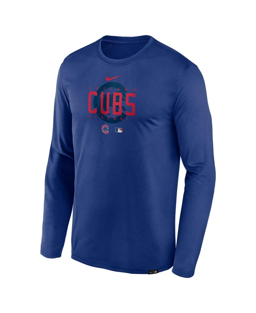 Men's Nike Royal Chicago Cubs Authentic Collection Team Logo Legend Performance Long Sleeve T-shirt