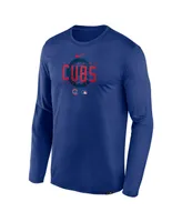 Men's Nike Royal Chicago Cubs Authentic Collection Team Logo Legend Performance Long Sleeve T-shirt