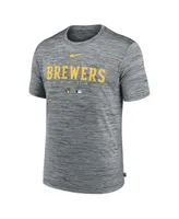 Men's Nike Heather Gray Milwaukee Brewers Authentic Collection Velocity Performance Practice T-shirt