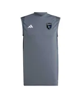 Men's adidas Gray San Jose Earthquakes 2023 On-Field Sleeveless Training Jersey