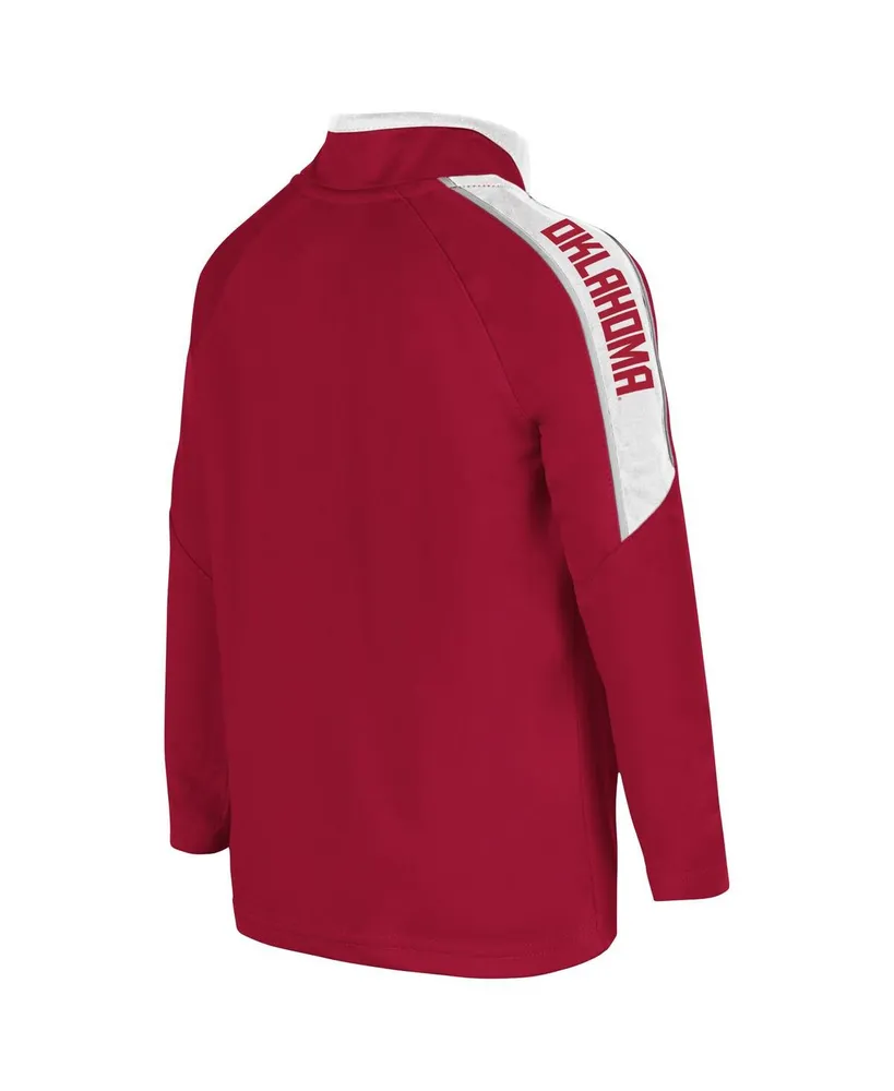 Toddler Boys and Girls Colosseum Crimson Oklahoma Sooners Team Raglan Quarter-Zip Windshirt