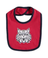 Newborn and Infant Boys Girls Colosseum Navy Arizona Wildcats Chocolate Bodysuit Bib Set