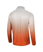 Men's Colosseum White, Orange Oklahoma State Cowboys Laws of Physics Quarter-Zip Windshirt