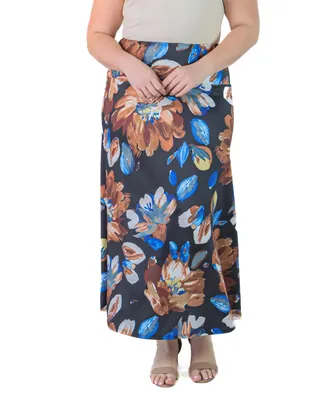 24seven Comfort Apparel Plus Size Maxi Skirt