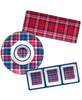 Certified Internationa Patriotic Plaid Melamine Hostess, Set 3 Piece