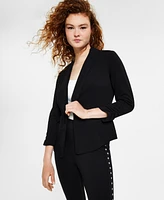 Bar Iii Women's Ruched 3/4-Sleeve Knit Blazer, Created for Macy's
