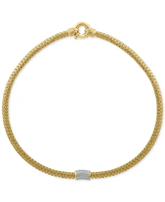 Effy Diamond Cluster 18" Collar Necklace (1/2 ct. t.w.) in 14k Gold-Plated Sterling Silver