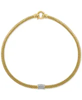 Effy Diamond Cluster 18" Collar Necklace (1/2 ct. t.w.) in 14k Gold-Plated Sterling Silver