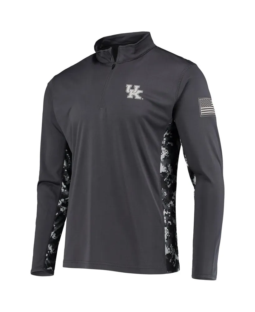 Men's Colosseum Charcoal Kentucky Wildcats Oht Military-Inspired Appreciation Digi Camo Quarter-Zip Jacket