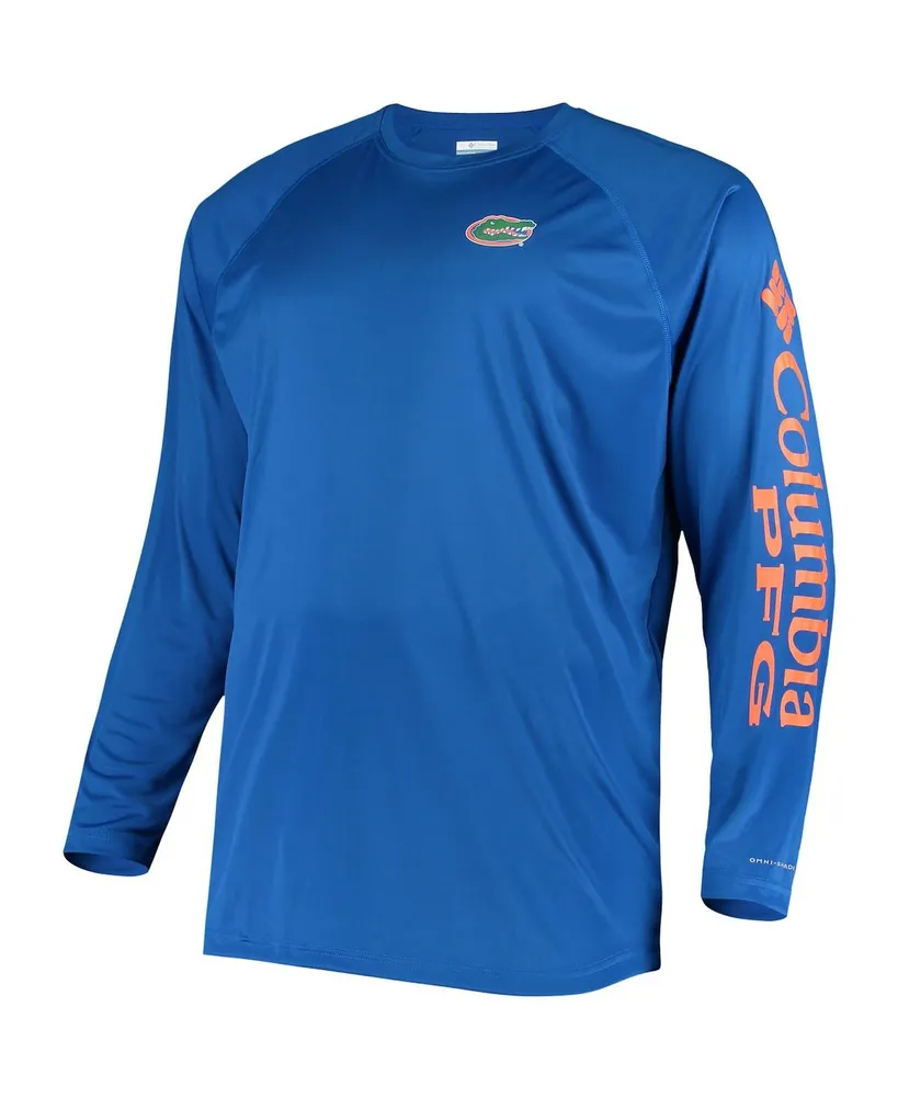 Men's Columbia Royal Florida Gators Big and Tall Terminal Tackle Long Sleeve Omni-Shade T-shirt